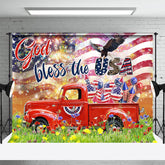 Lofaris God Bless The USA Truck Eagle Photography Backdrop